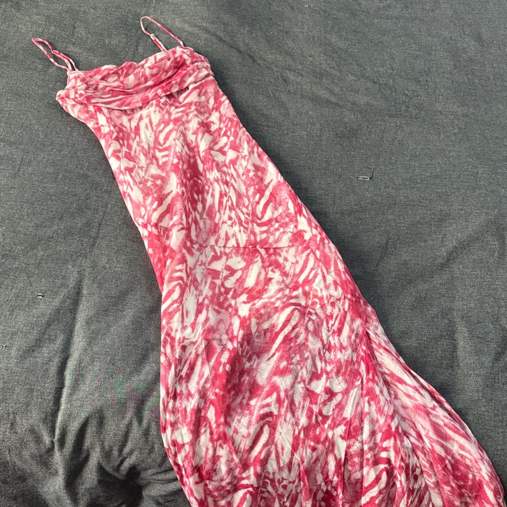 Chic Pink and White Maxi Dress